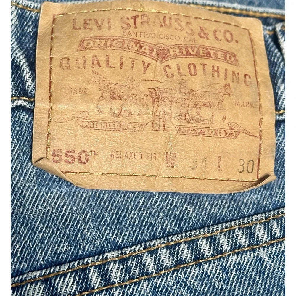Vintage Levis 550 Relaxed Fit Jeans Mens 34x30 Medium Wash Blue Denim Pants‎